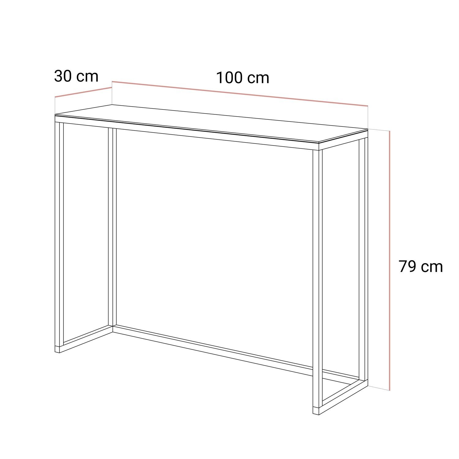 Konsole MODERN II GLASS GOLD CHROM 80/100 cm