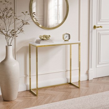 Konsole MODERN II, GOLD-CHROM, 80/100 cm, Hochglanz
