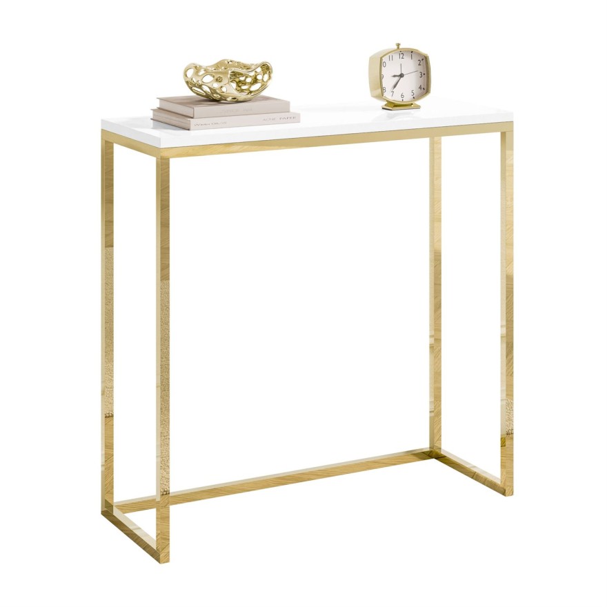 Konsole MODERN II, GOLD-CHROM, 80/100 cm, Hochglanz