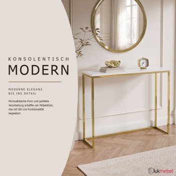 Konsole MODERN II, GOLD-CHROM, 80/100 cm, Hochglanz
