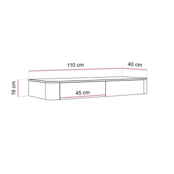 Hängende Konsole SAGE KASCHMIR mit zwei Schubladen