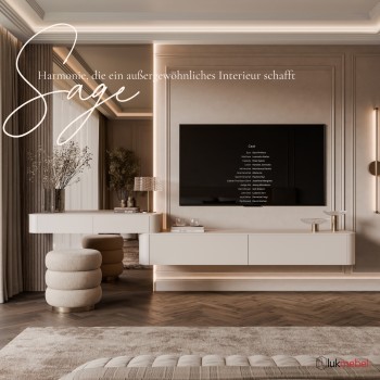 Hängendes TV-Möbel-Set SAGE KASCHMIR mit TV-Schrank und Konsole