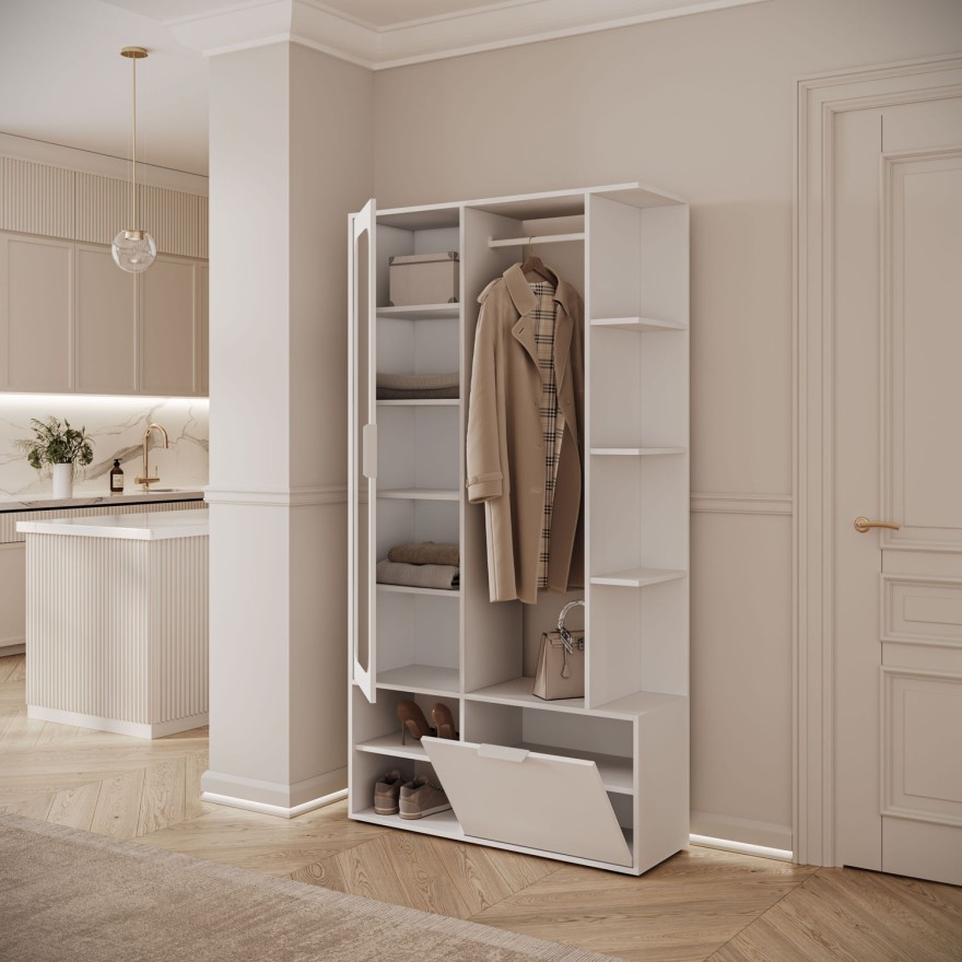 Garderobe NOLA mit Spiegel und Schuhschrank