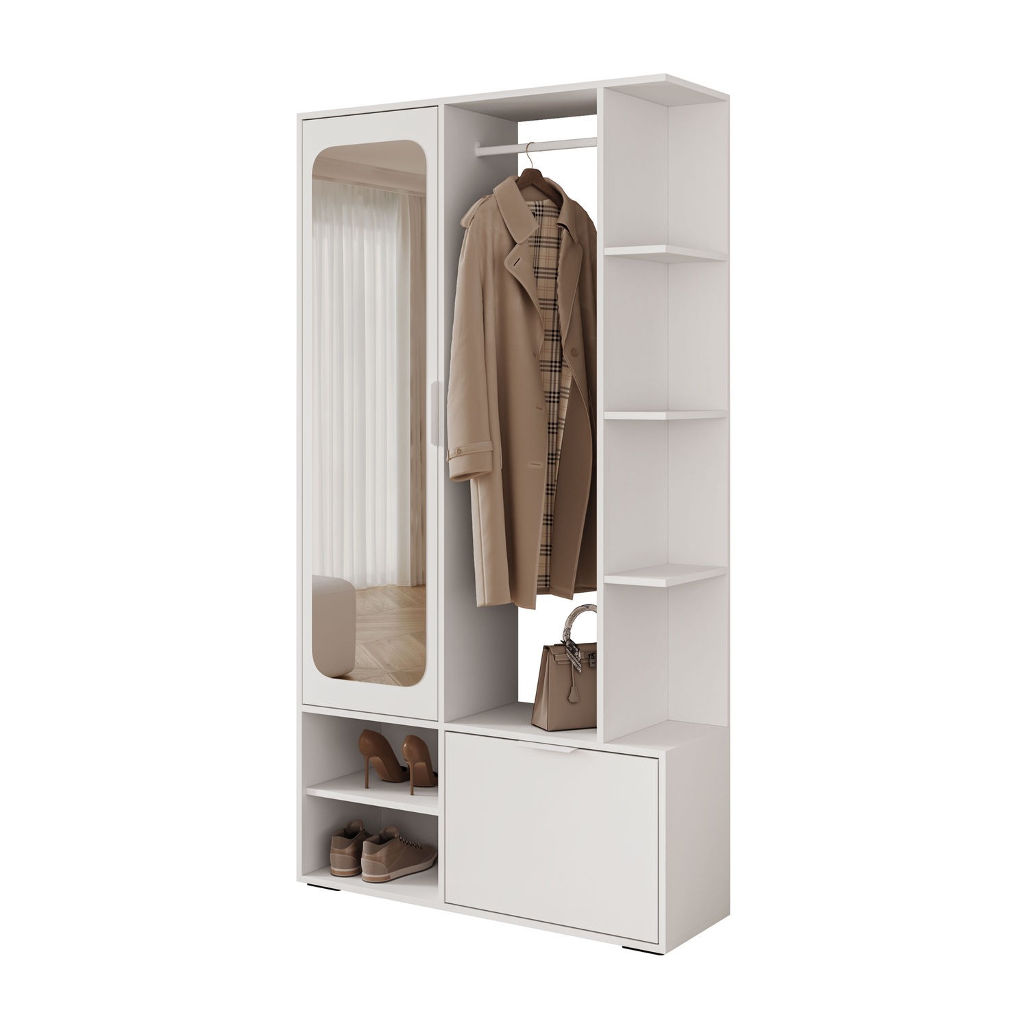 Garderobe NOLA mit Spiegel und Schuhschrank