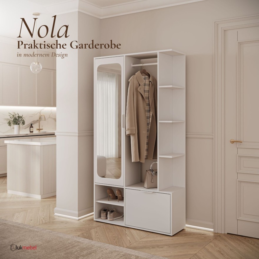 Garderobe NOLA mit Spiegel und Schuhschrank