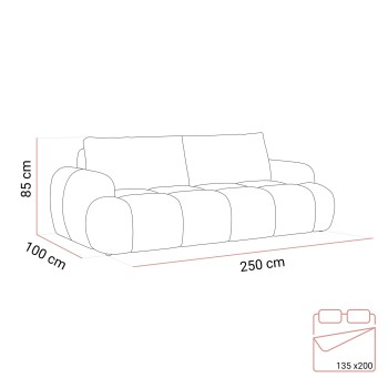 Sofa CORAL mit Schlaffunktion und Bettkasten