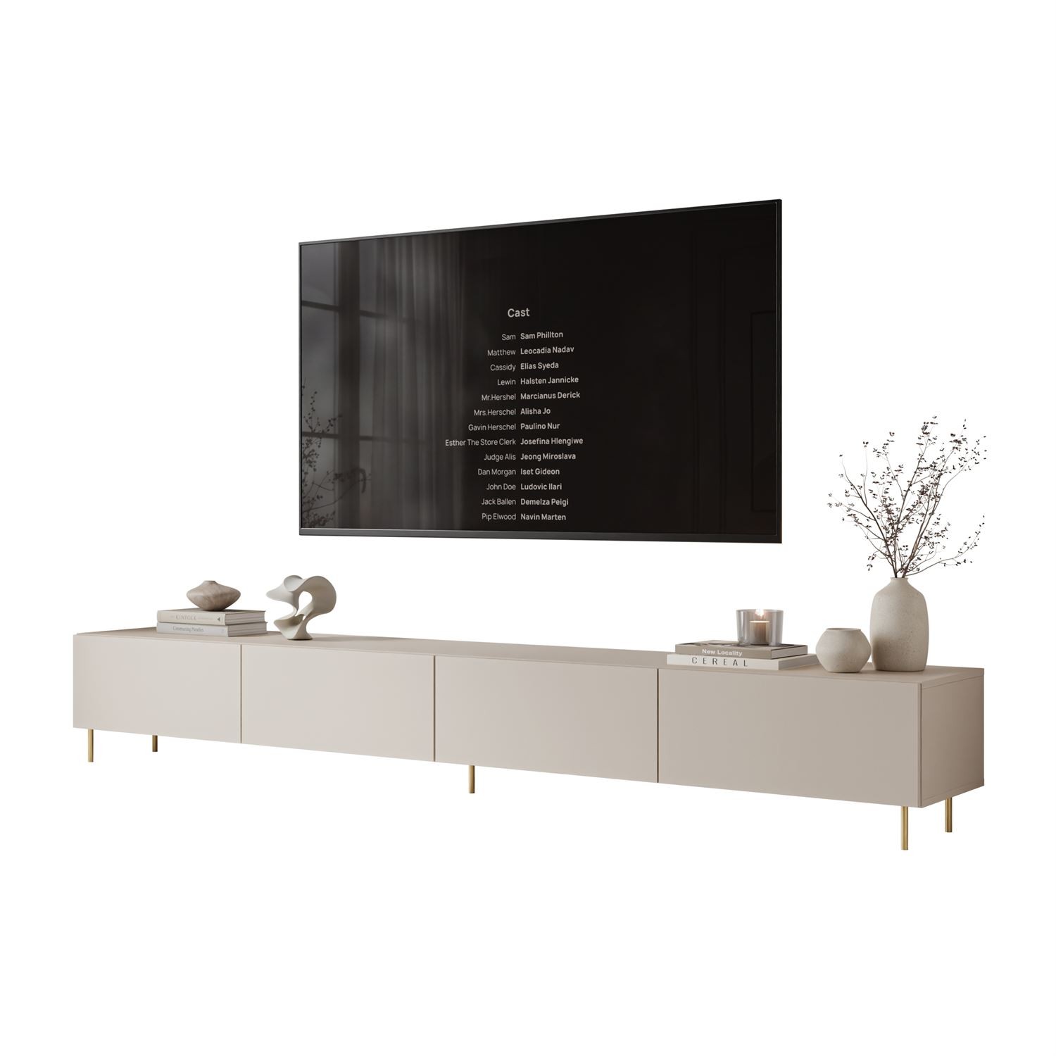TV-Möbel CARMEN MATT 250 cm mit Beinen