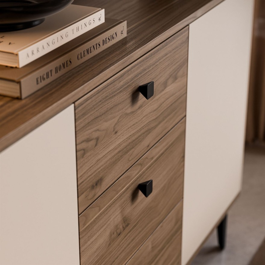 Kommode MOCHA 180 cm 3D3S Kaschmir Nussbaum Royal mit Schubladen