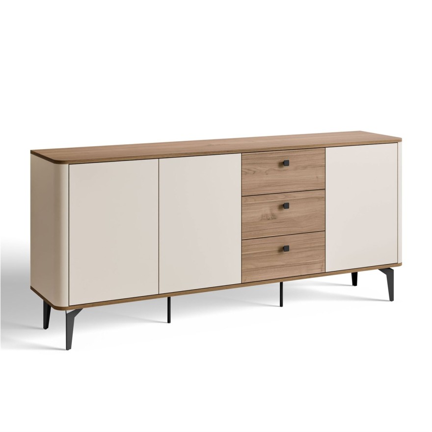 Kommode MOCHA 180 cm 3D3S Kaschmir Nussbaum Royal mit Schubladen