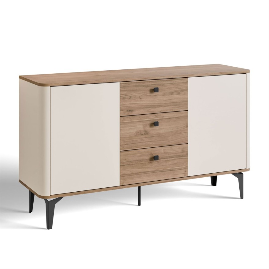 Kommode MOCHA 140 cm 2D3S Kaschmir Nussbaum Royal mit Schubladen