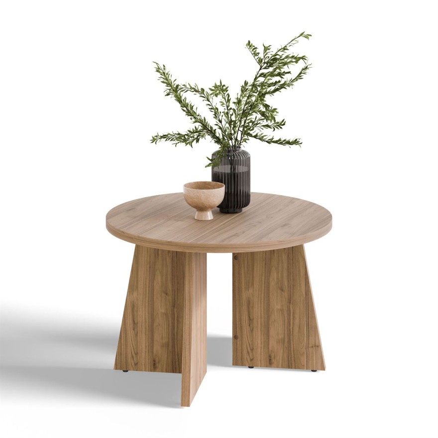 Runder Couchtisch MOCHA 58 cm Nussbaum Royal