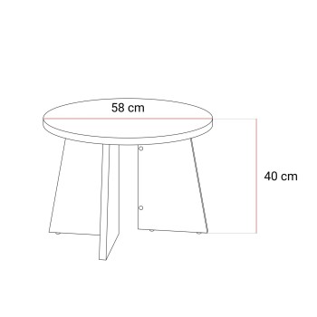 Runder Couchtisch MOCHA 58 cm Nussbaum Royal