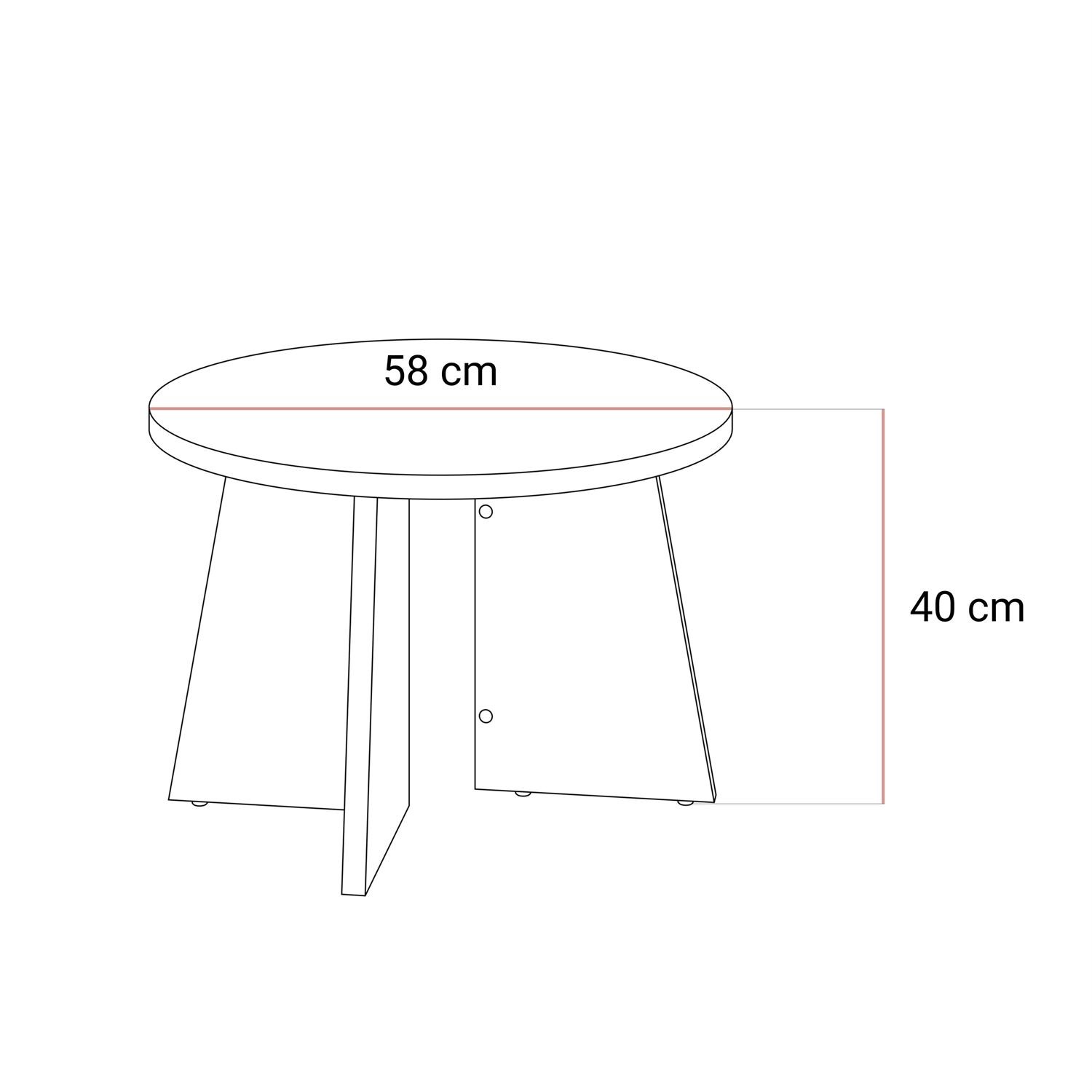 Runder Couchtisch MOCHA 58 cm Nussbaum Royal