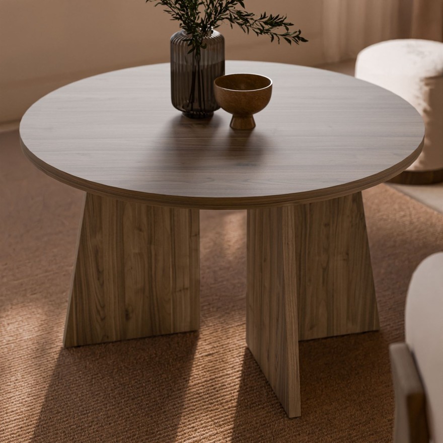 Runder Couchtisch MOCHA 75 cm Nussbaum Royal