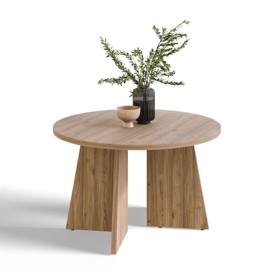 Runder Couchtisch MOCHA 75 cm Nussbaum Royal