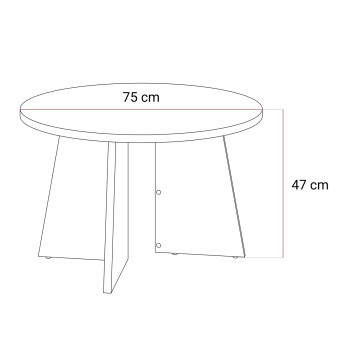 Runder Couchtisch MOCHA 75 cm Nussbaum Royal