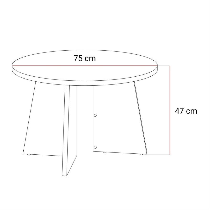 Runder Couchtisch MOCHA 75 cm Nussbaum Royal