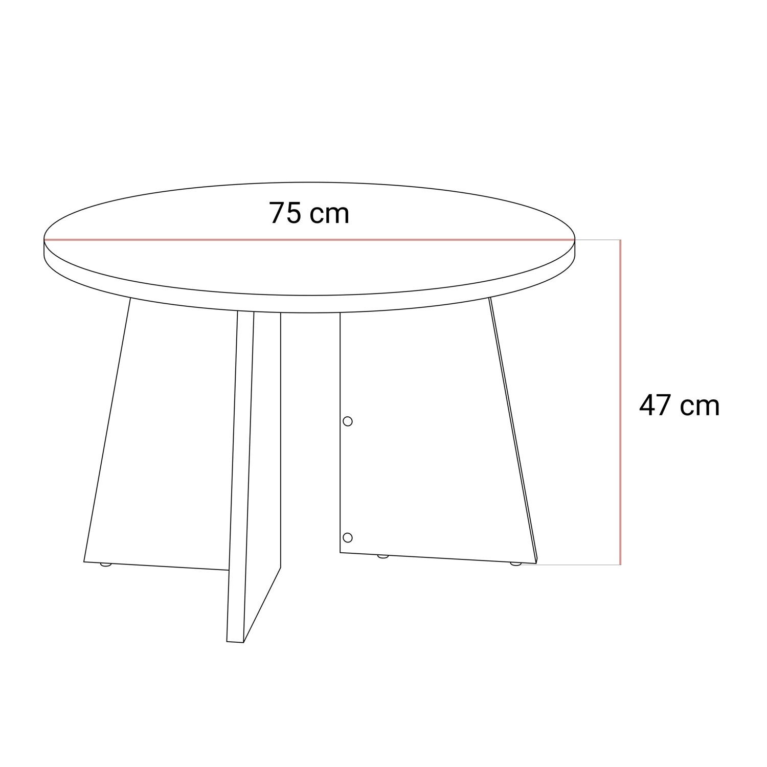 Runder Couchtisch MOCHA 75 cm Nussbaum Royal