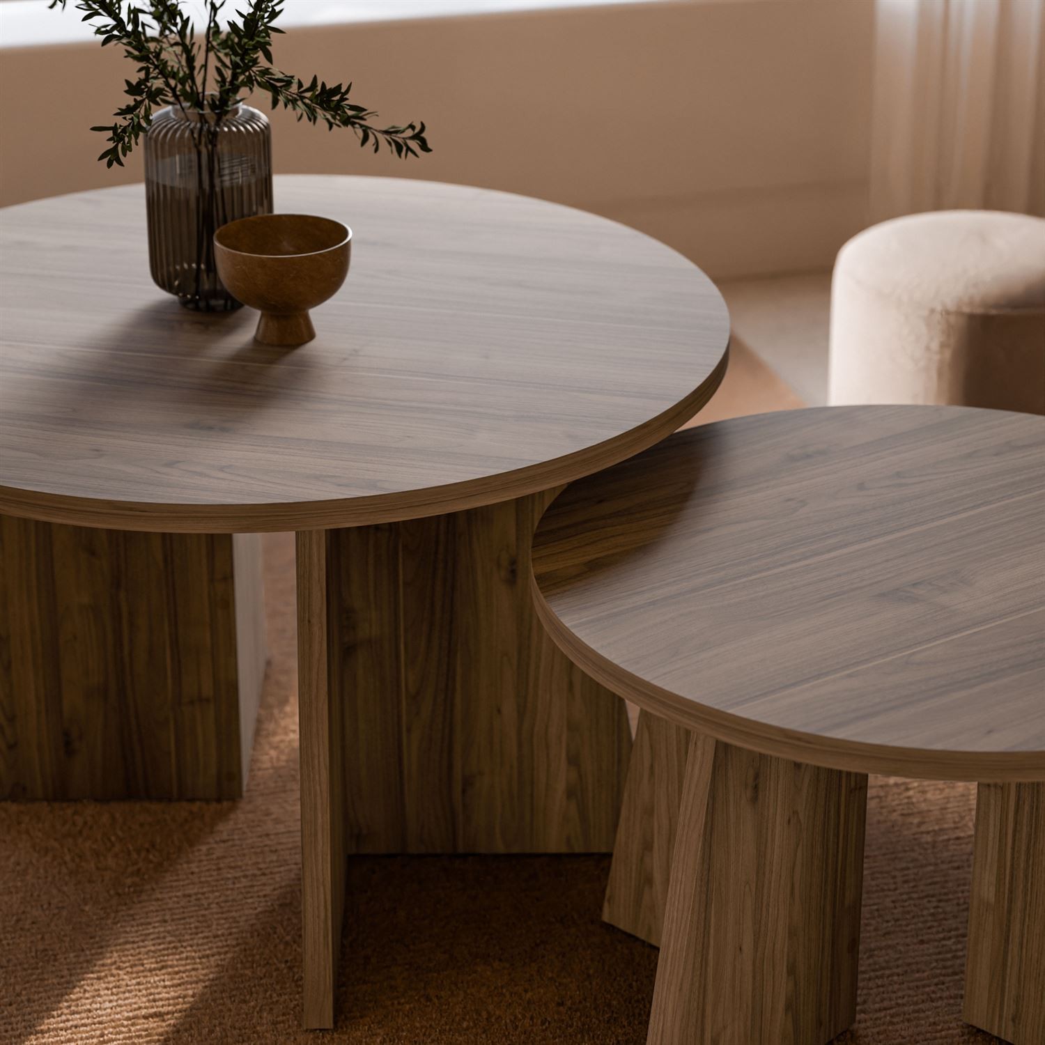 Couchtisch-Set MOCHA 2er-Set Nussbaum Royal