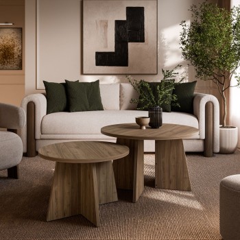 Couchtisch-Set MOCHA 2er-Set Nussbaum Royal