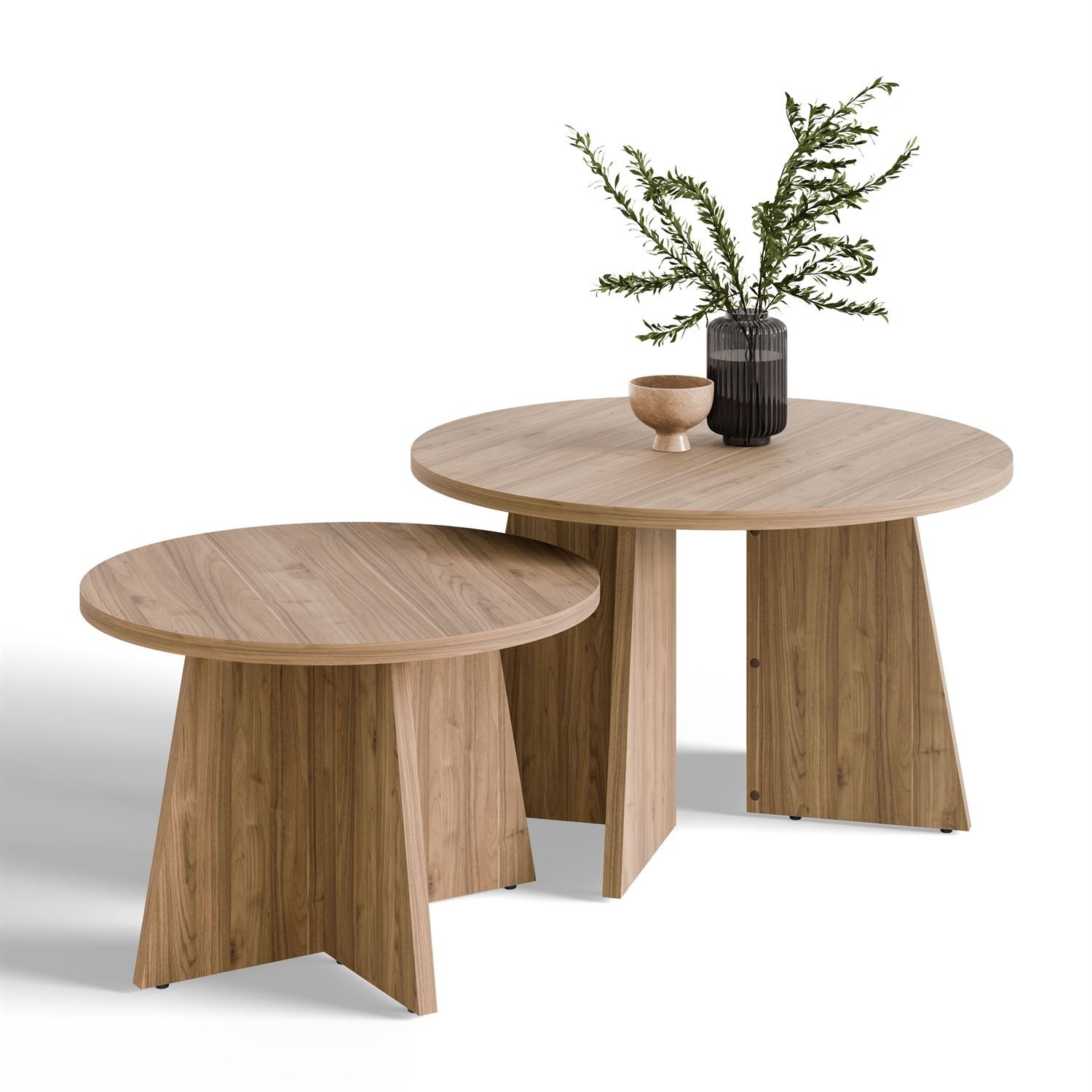 Couchtisch-Set MOCHA 2er-Set Nussbaum Royal