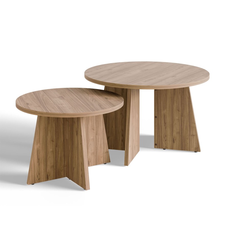 Couchtisch-Set MOCHA 2er-Set Nussbaum Royal