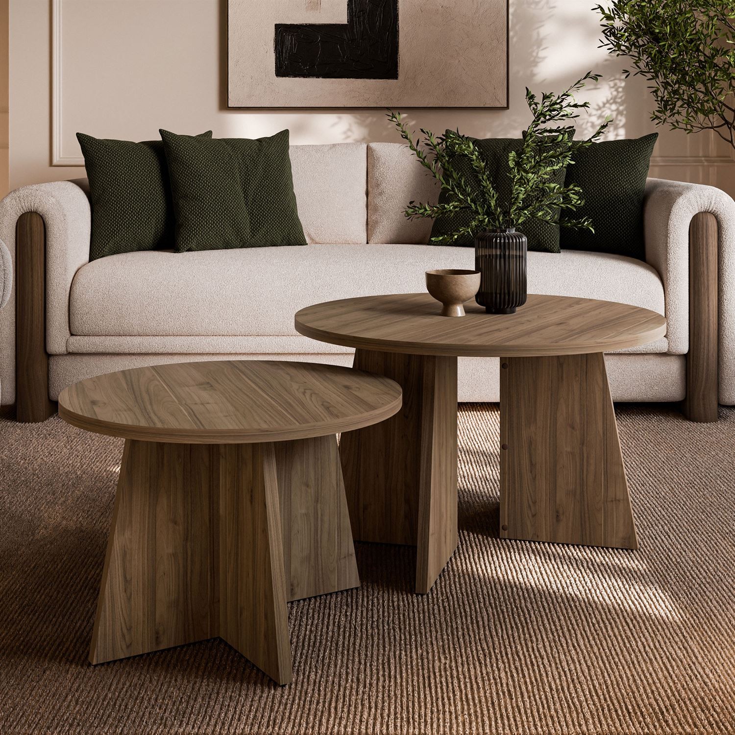 Couchtisch-Set MOCHA 2er-Set Nussbaum Royal