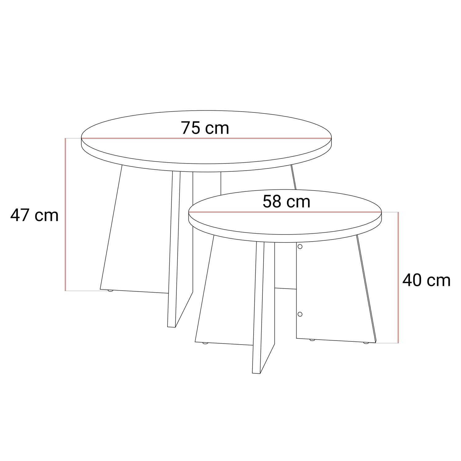 Couchtisch-Set MOCHA 2er-Set Nussbaum Royal