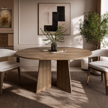 Runder ausziehbarer Esstisch MOCHA 120–160 cm