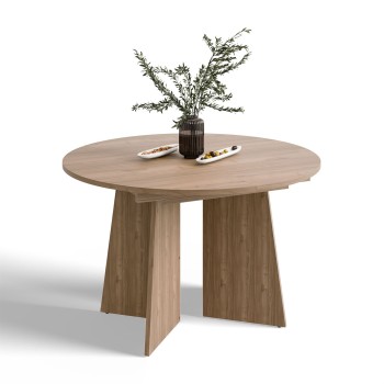 Runder ausziehbarer Esstisch MOCHA 120–160 cm