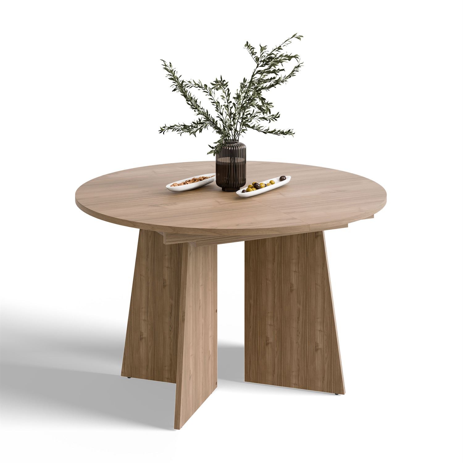 Runder ausziehbarer Esstisch MOCHA 120–160 cm