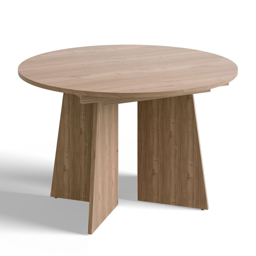 Runder ausziehbarer Esstisch MOCHA 120–160 cm
