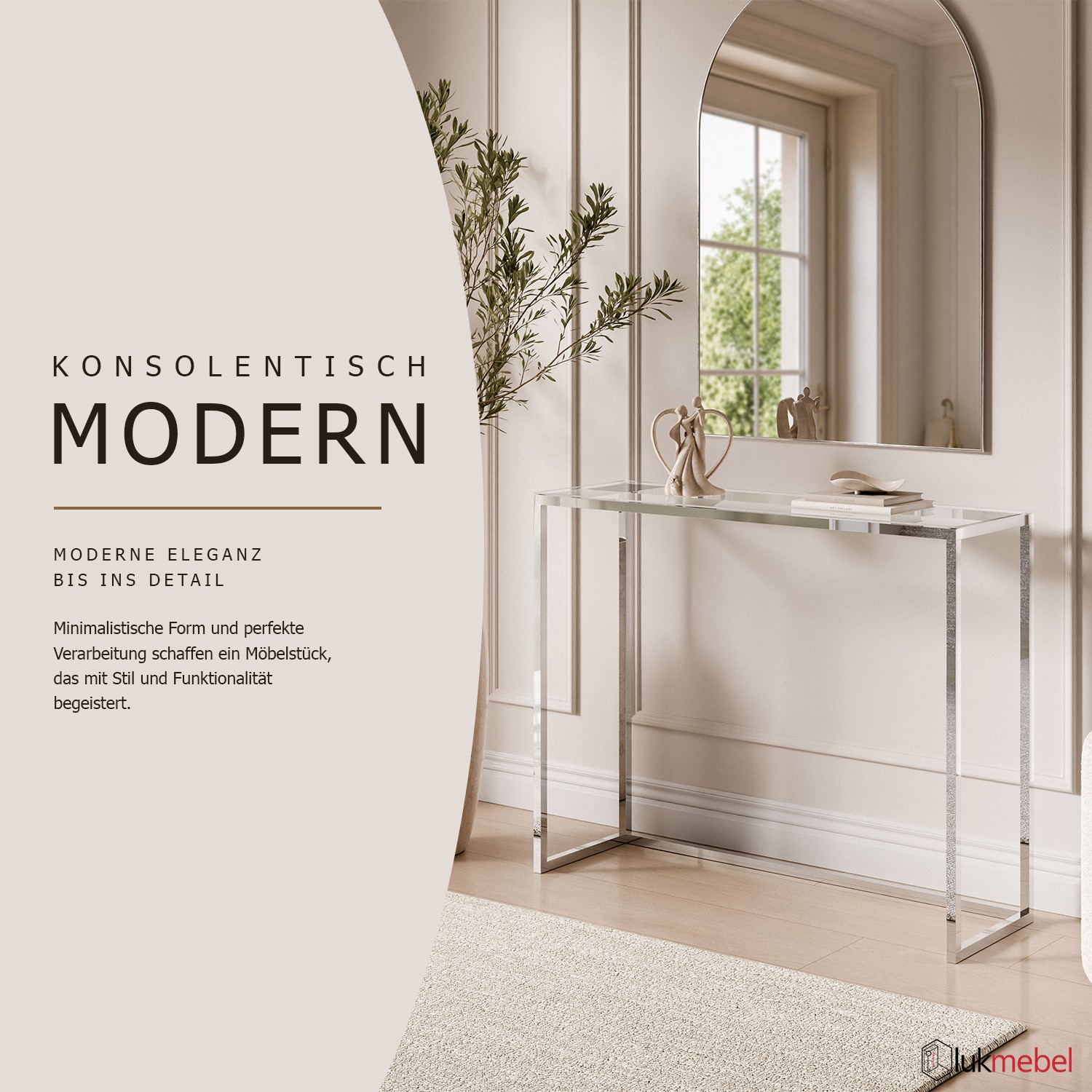 Konsole MODERN II GLASS CHROM 80/100 cm