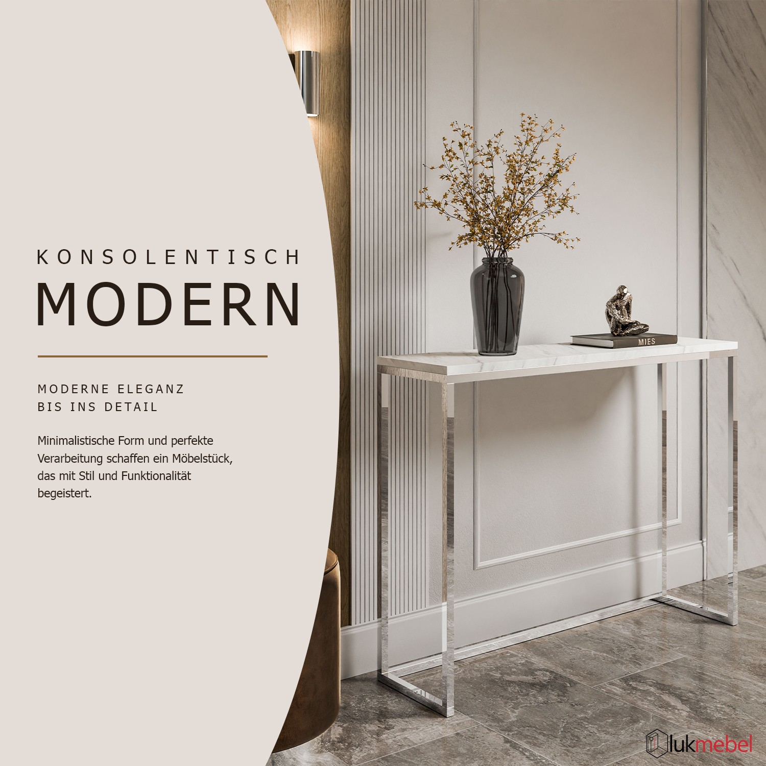 Konsole MODERN II LEVANTO CHROM 80/100 cm