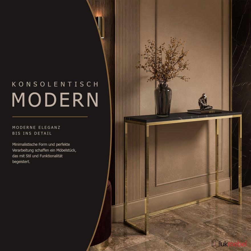 Konsole MODERN II GRIGIA GOLD CHROM 80/100 cm