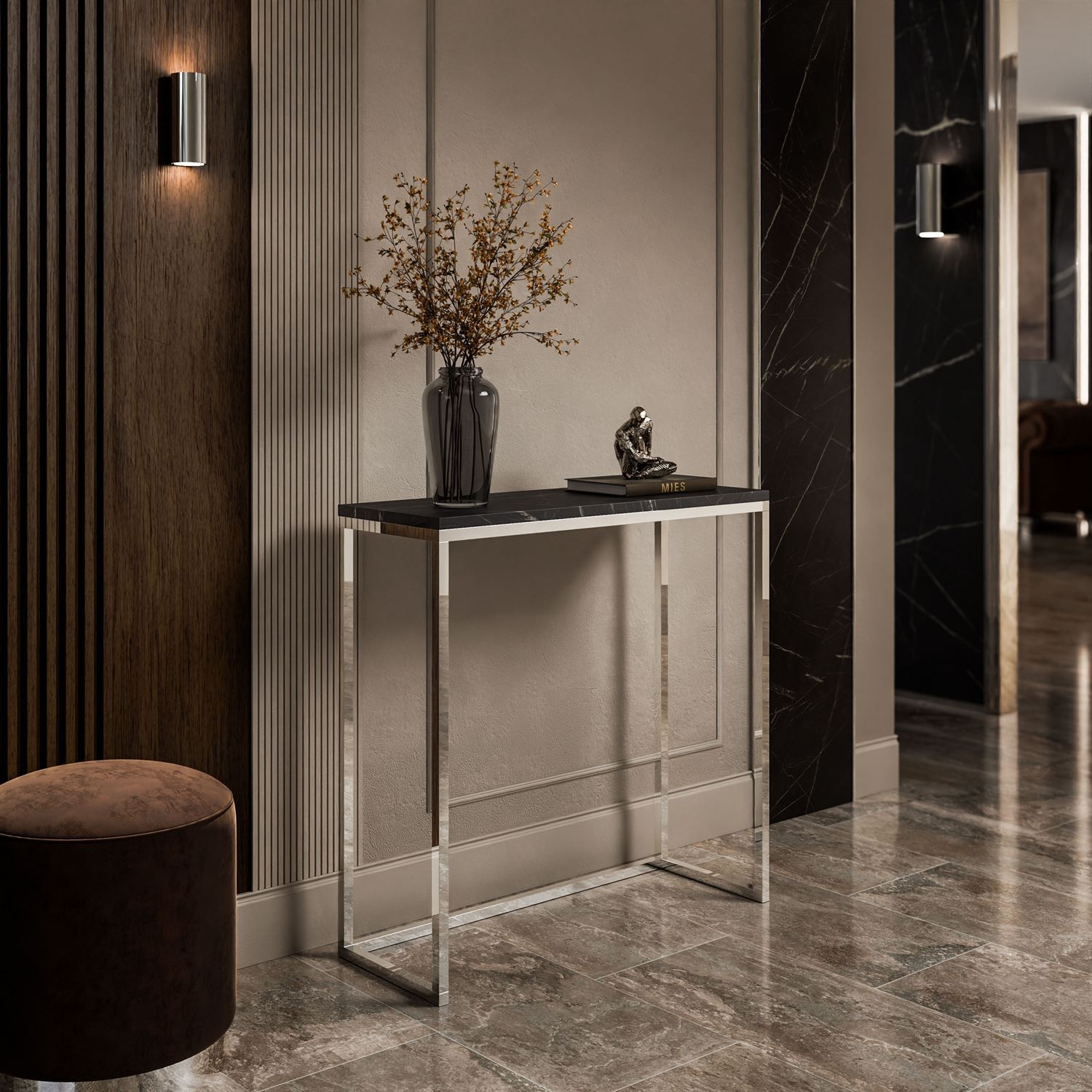 Konsole MODERN II GRIGIA CHROM 80/100 cm