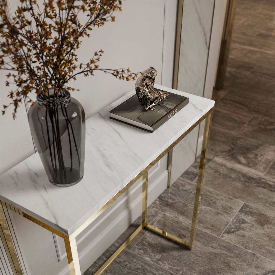 Konsole MODERN II LEVANTO GOLD CHROM 80/100 cm