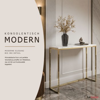 Konsole MODERN II LEVANTO GOLD CHROM 80/100 cm
