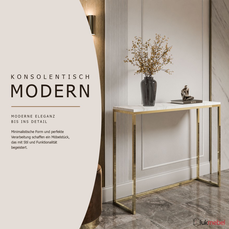 Konsole MODERN II LEVANTO GOLD CHROM 80/100 cm