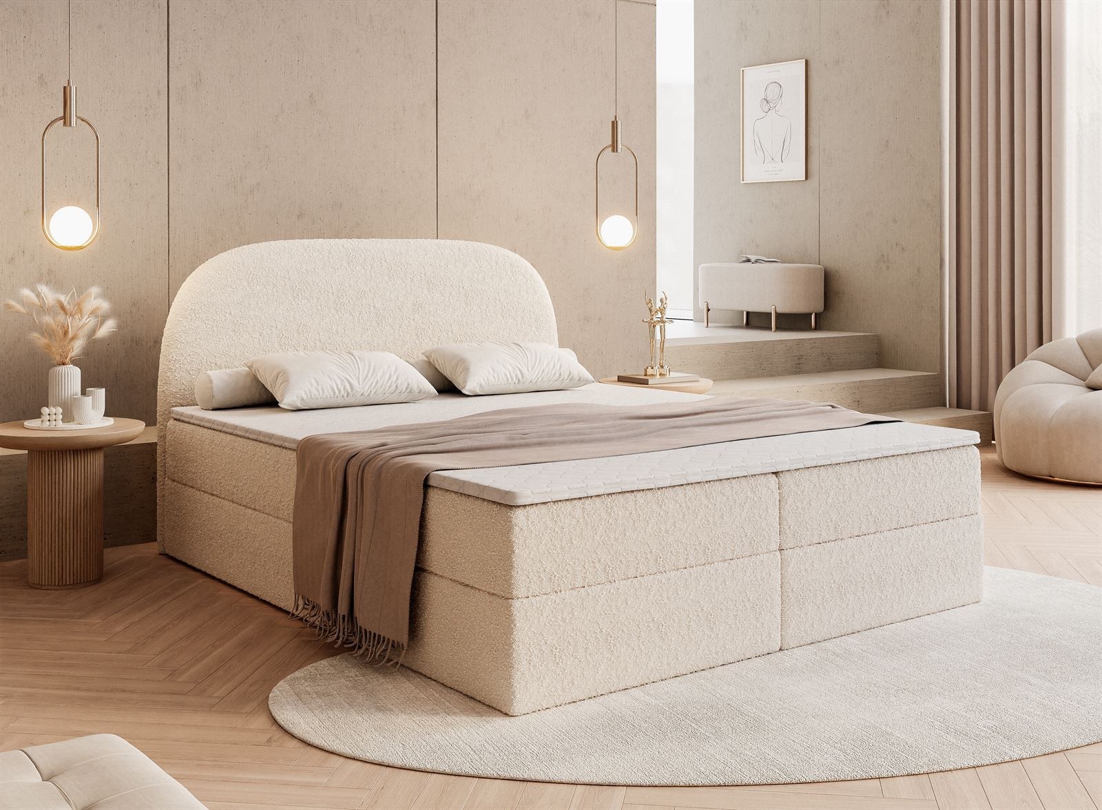Boxspringbett ALLURE mit Bettwäschebehälter