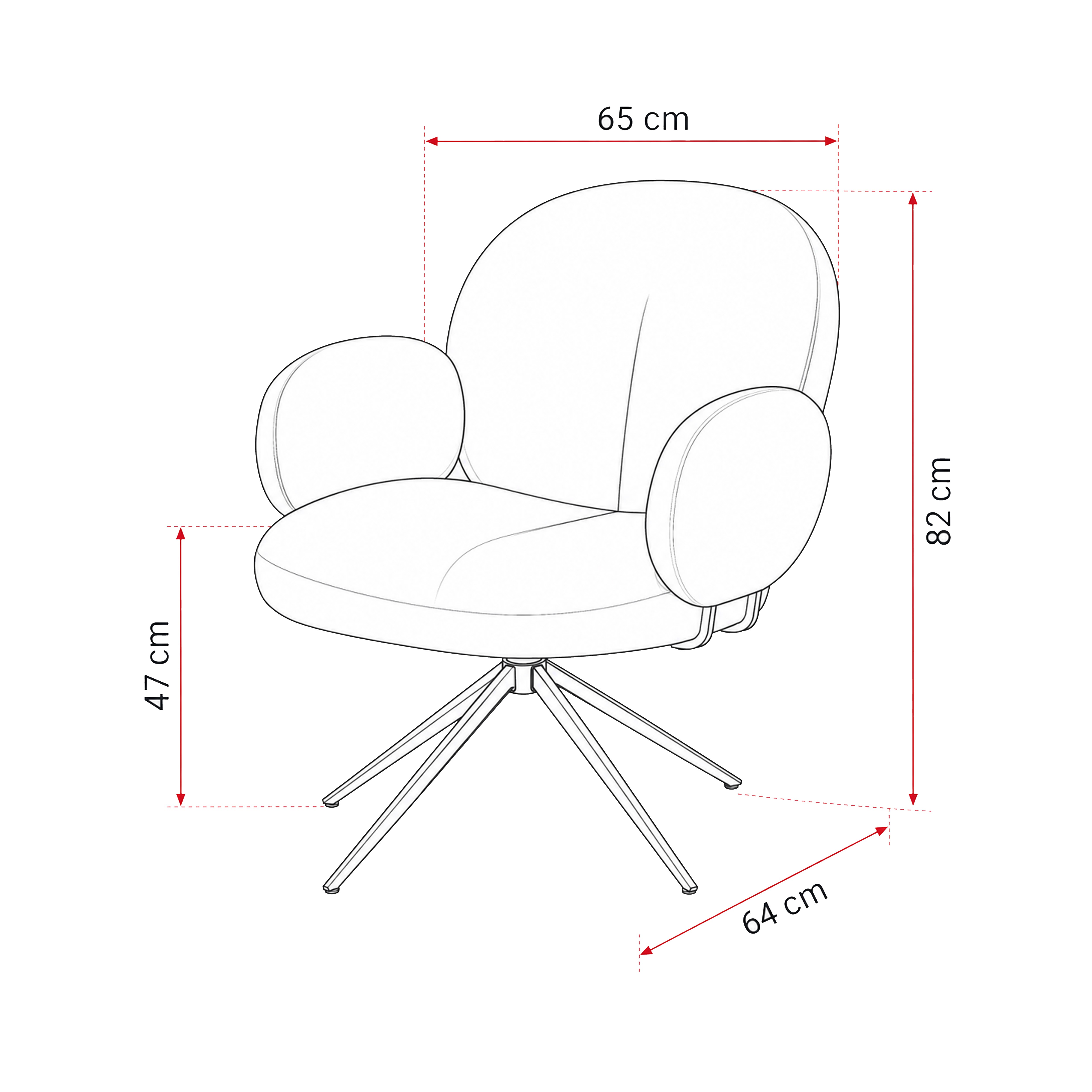 Polsterter Drehstuhl BERRY 360°