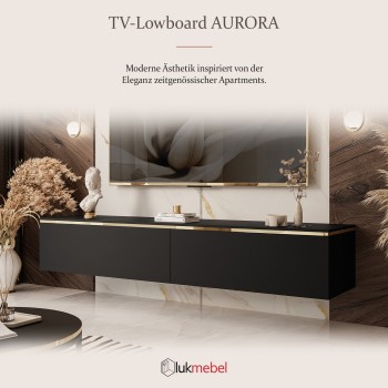 AURORA RTV Schrank schwarz matt