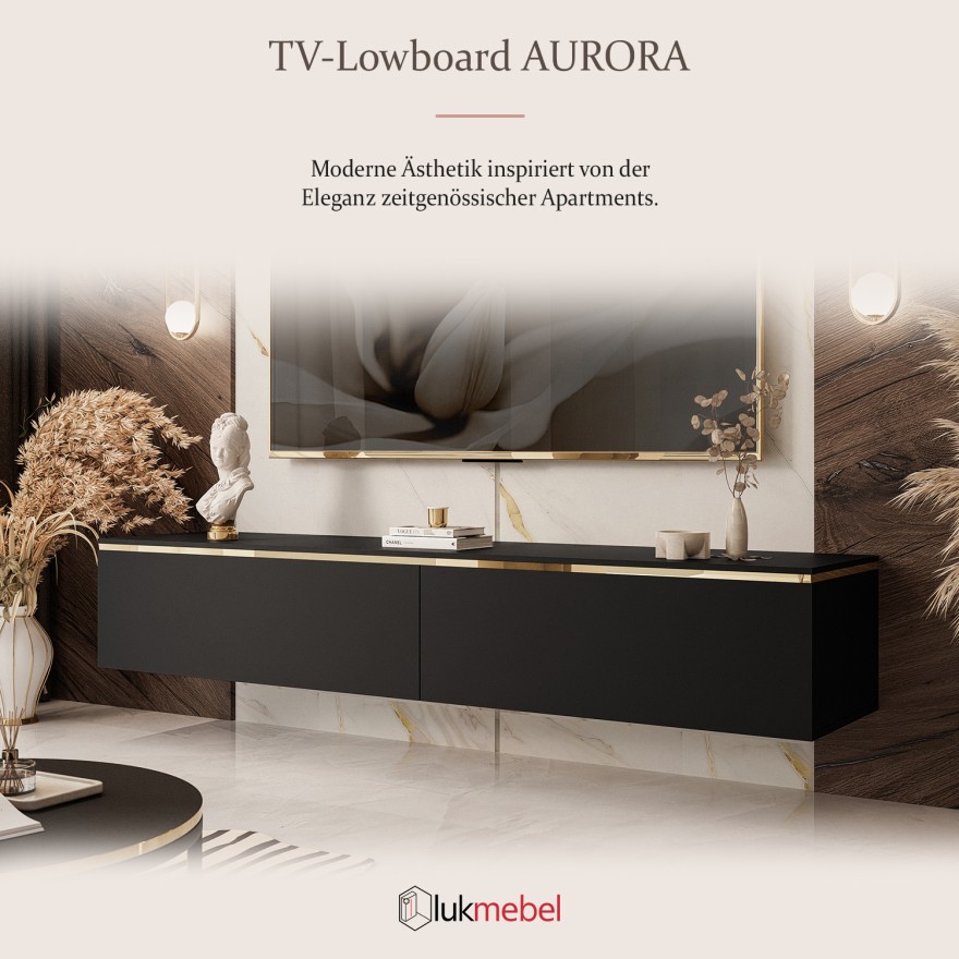 AURORA RTV Schrank schwarz matt