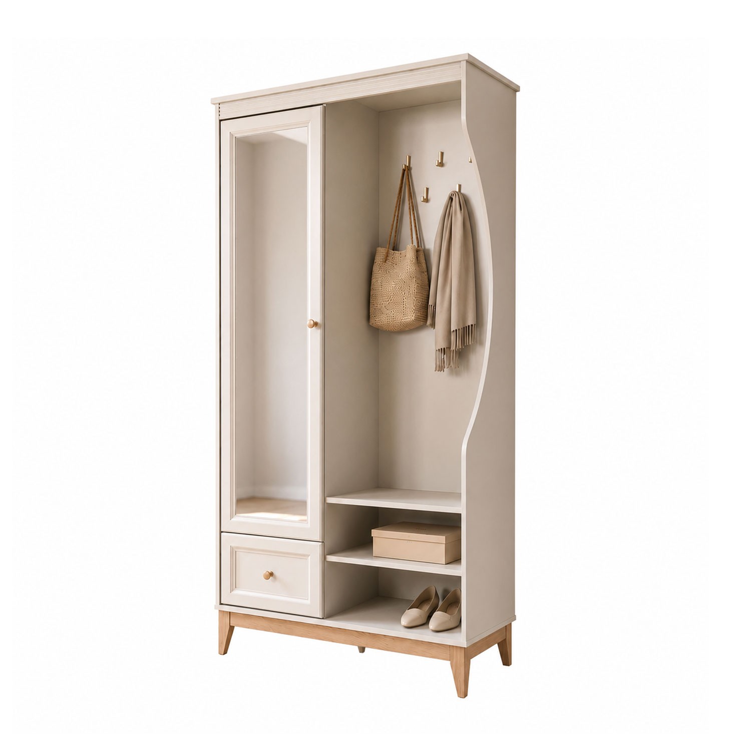 Garderobe SAVONA mit Spiegel und Schuhschrank für den Flur