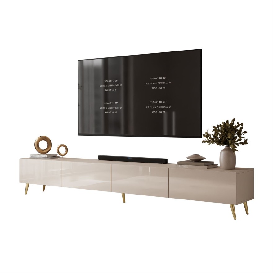 TV-Lowboard CARMEN 250 cm in Kaschmir mit Füßen