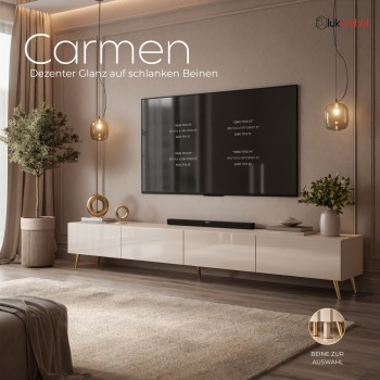 TV-Lowboard CARMEN 250 cm in Kaschmir mit Füßen