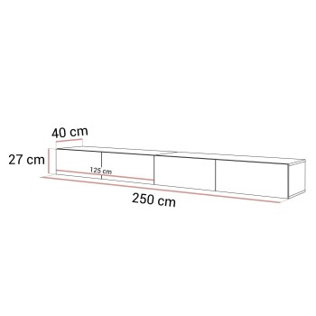 Hängendes TV-Lowboard CARMEN MATT 250 cm