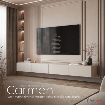 Hängendes TV-Lowboard CARMEN MATT 250 cm