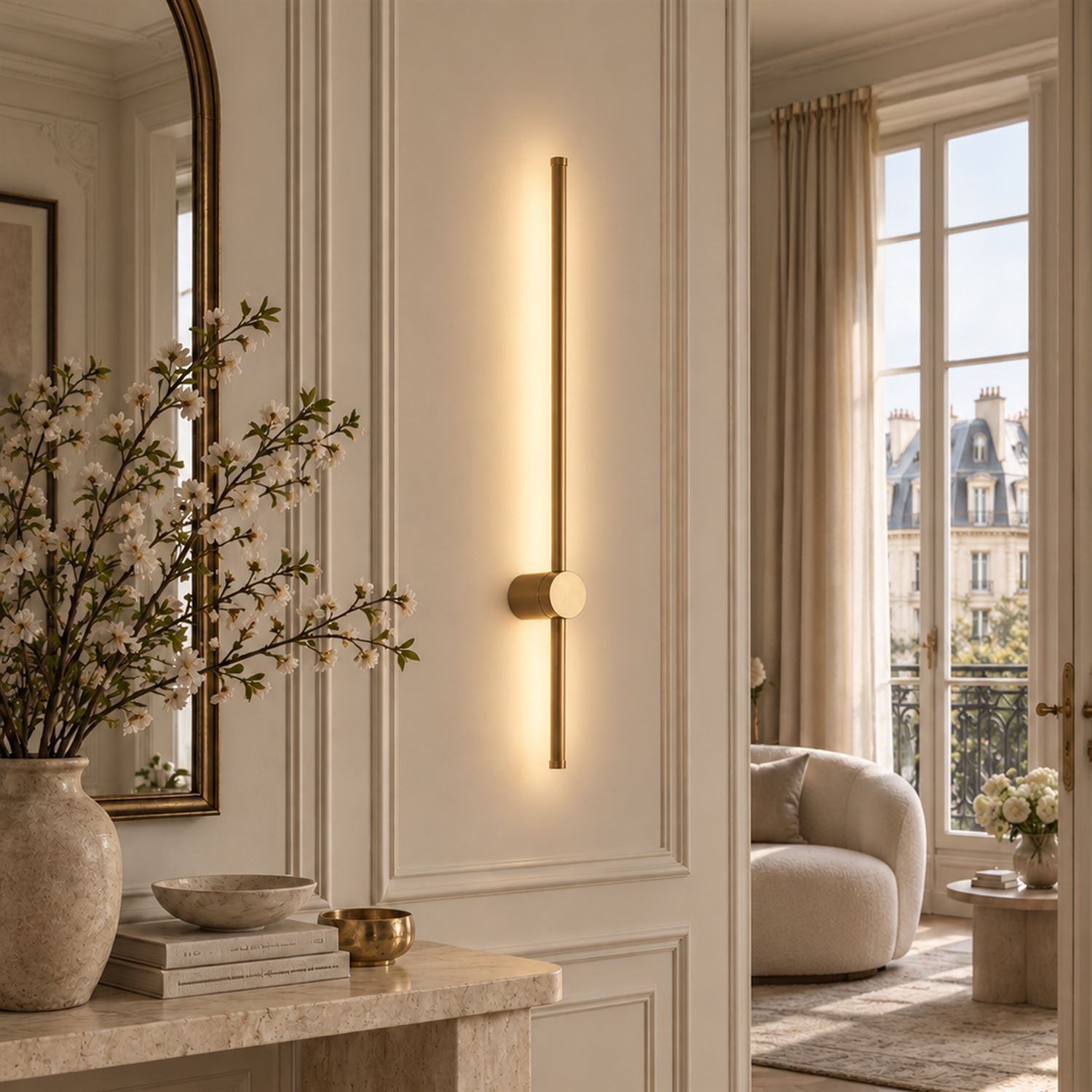 Wandlampe-LED GET LIGHT 100 cm – gebürstetes Gold