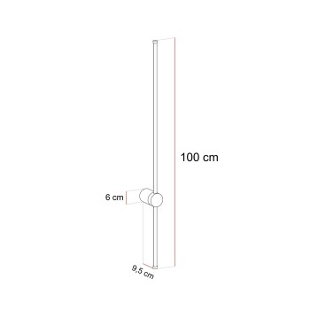 Wandlampe-LED GET LIGHT 100 cm – gebürstetes Gold
